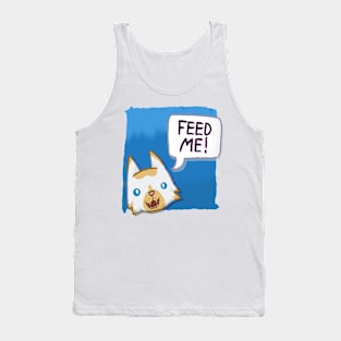 Feed Me! [Flame Point Cat With A Blue Background] Tank Top